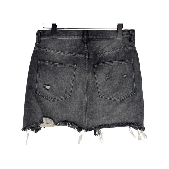Free People We The Free Relaxed & Destroyed Denim Skirt Size 4/ 26 - Picture 5 of 9